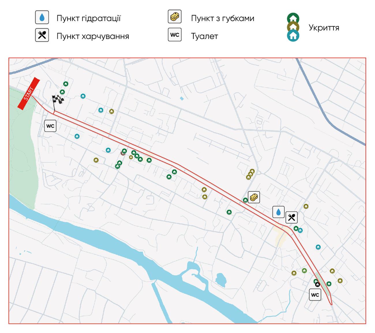 Карта маршруту з позначками